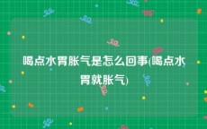 喝点水胃胀气是怎么回事(喝点水胃就胀气)