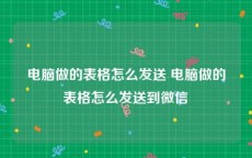 电脑做的表格怎么发送 电脑做的表格怎么发送到微信
