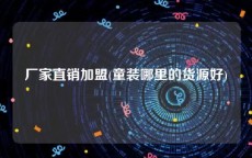 厂家直销加盟(童装哪里的货源好)