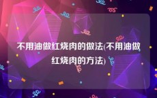 不用油做红烧肉的做法(不用油做红烧肉的方法)