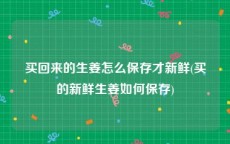 买回来的生姜怎么保存才新鲜(买的新鲜生姜如何保存)