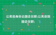 公务员身份去国企任职(公务员到国企任职)