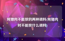 炖猪肉不能放的两种调料(炖猪肉时不能放什么调料)