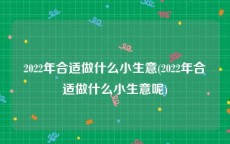 2022年合适做什么小生意(2022年合适做什么小生意呢)