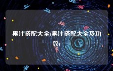 果汁搭配大全(果汁搭配大全及功效)