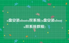 u盘安装ubuntu双系统(u盘安装ubuntu双系统教程)