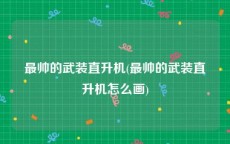 最帅的武装直升机(最帅的武装直升机怎么画)