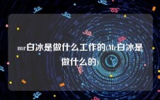 mr白冰是做什么工作的(Mr白冰是做什么的)