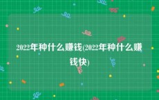 2022年种什么赚钱(2022年种什么赚钱快)