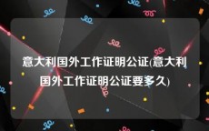 意大利国外工作证明公证(意大利国外工作证明公证要多久)