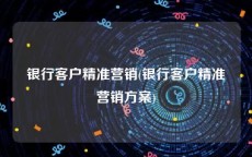 银行客户精准营销(银行客户精准营销方案)