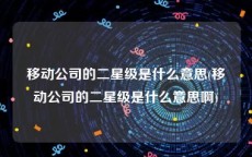 移动公司的二星级是什么意思(移动公司的二星级是什么意思啊)