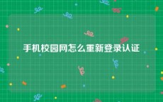 手机校园网怎么重新登录认证