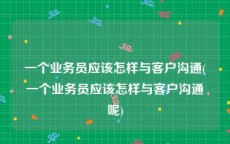 一个业务员应该怎样与客户沟通(一个业务员应该怎样与客户沟通呢)