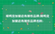 辣鸭货加盟店有哪些品牌(辣鸭货加盟店有哪些品牌名称)