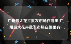 广州最大花卉批发市场在哪里(广州最大花卉批发市场在哪里有)