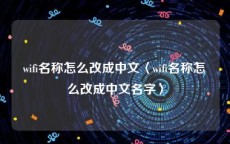 wifi名称怎么改成中文〈wifi名称怎么改成中文名字〉