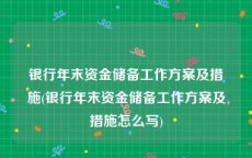 银行年末资金储备工作方案及措施(银行年末资金储备工作方案及措施怎么写)