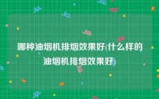 哪种油烟机排烟效果好(什么样的油烟机排烟效果好)