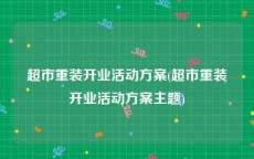 超市重装开业活动方案(超市重装开业活动方案主题)
