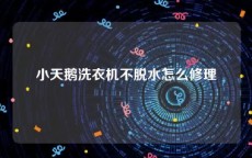小天鹅洗衣机不脱水怎么修理