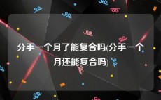 分手一个月了能复合吗(分手一个月还能复合吗)