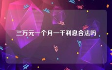 三万元一个月一千利息合法吗