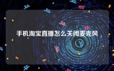 手机淘宝直播怎么关闭麦克风