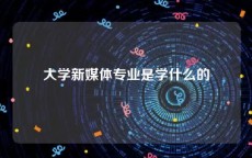 大学新媒体专业是学什么的