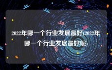 2022年哪一个行业发展最好(2022年哪一个行业发展最好呢)