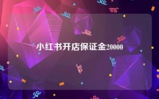 小红书开店保证金20000