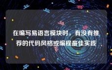 在编写易语言模块时，有没有推荐的代码风格或编程最佳实践
