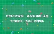 成都外贸服装一条街在哪里(成都外贸服装一条街在哪里啊)