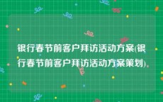 银行春节前客户拜访活动方案(银行春节前客户拜访活动方案策划)