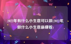 2022年有什么小生意可以做(2022年做什么小生意最赚钱)