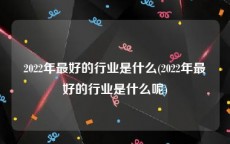 2022年最好的行业是什么(2022年最好的行业是什么呢)