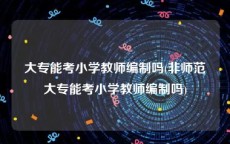 大专能考小学教师编制吗(非师范大专能考小学教师编制吗)