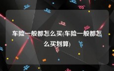 车险一般都怎么买(车险一般都怎么买划算)