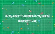 华为p30是什么屏幕呀(华为p30原装屏幕是什么屏)