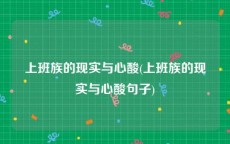 上班族的现实与心酸(上班族的现实与心酸句子)
