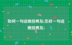 如何一句话挽回男友(怎样一句话挽回男友)