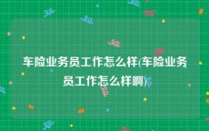 车险业务员工作怎么样(车险业务员工作怎么样啊)