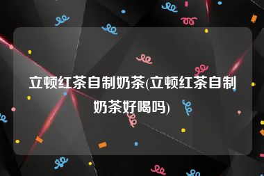立顿红茶自制奶茶(立顿红茶自制奶茶好喝吗)