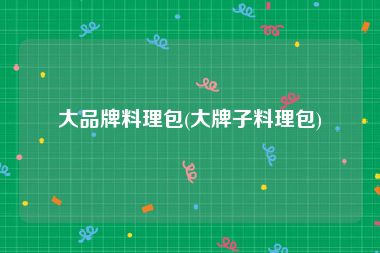 大品牌料理包(大牌子料理包)