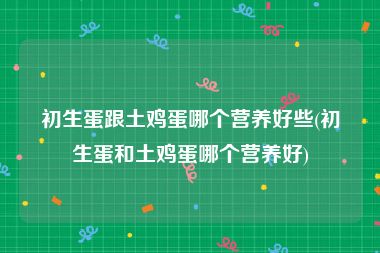 初生蛋跟土鸡蛋哪个营养好些(初生蛋和土鸡蛋哪个营养好)