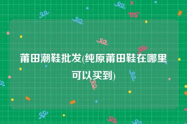 莆田潮鞋批发(纯原莆田鞋在哪里可以买到)