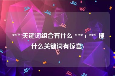  *** 关键词组合有什么 *** ( *** 搜什么关键词有惊喜)