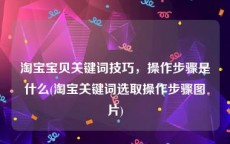 淘宝宝贝关键词技巧，操作步骤是什么(淘宝关键词选取操作步骤图片)