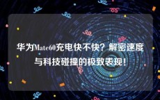 华为Mate60充电快不快？解密速度与科技碰撞的极致表现！