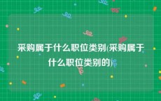 采购属于什么职位类别(采购属于什么职位类别的)